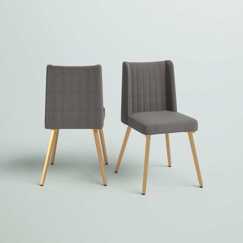 Chaise d'appoint à oreilles Simmerman, Sergé à chevrons gris