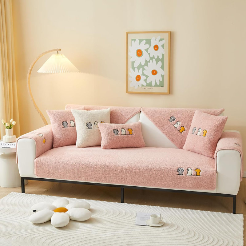 Stefie Outdoor Patio Sofa Cover, Pink