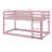 Solid Rubber Wooden Floor Bunk Bed With Ladder And Strengthened Slats-1082374703