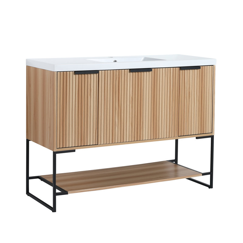 Ensemble de meuble-lavabo simple 47 po, Noir / brun