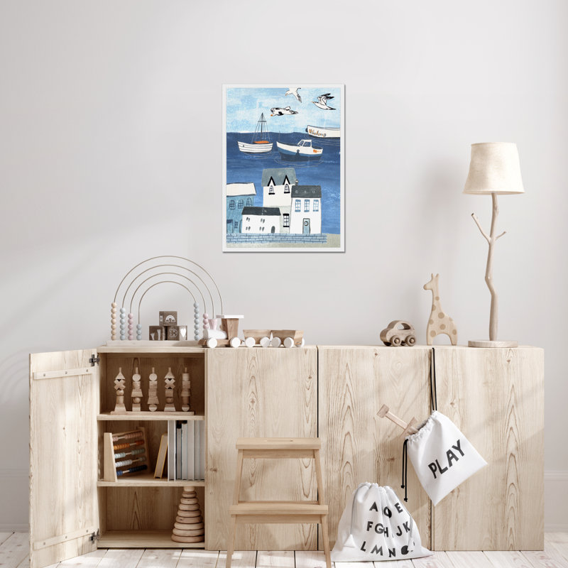 Sailors Rest I by Melissa Wang - Painting, 50cm H x 34cm W, White Framed Paper Print