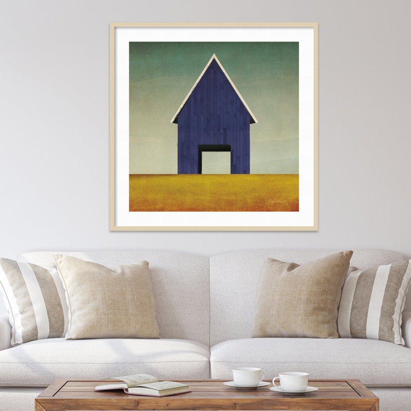 «Navy Barn Summer» par Ryan Fowler, reproduction d'art encadrée sur bois