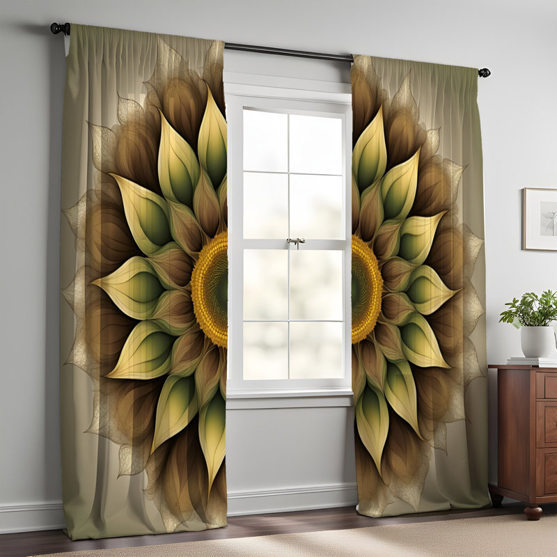Paire de rideaux semi-transparents en polyester Emony, L 40 po x L 52 po