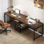 Bureau d'ordinateur 79 pouces pour deux personnes avec tiroirs et tablettes de rangement (sans la chaise)-1860904637