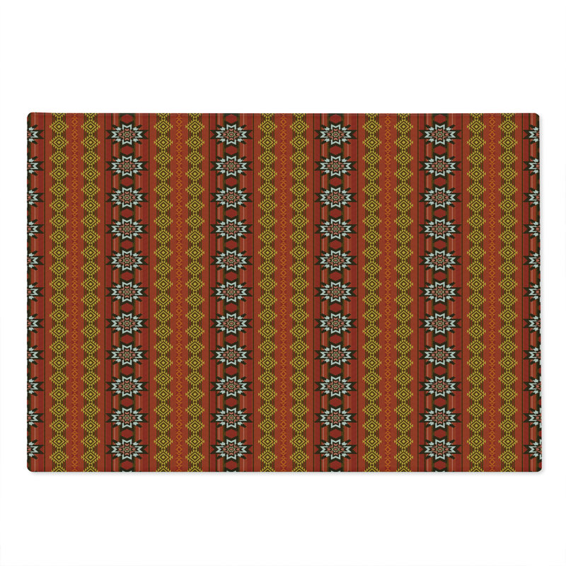 Planche à découper Ambesonne orange grand motif traditionnel jaune orange et blanc