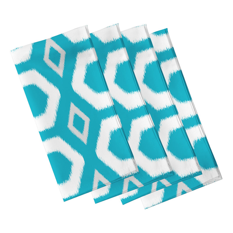 Zavala Polyester Geometric Square Napkin, 18" W x 18" L, Blue