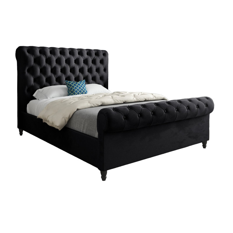 Aldous Upholstered Bed, Kingsize (5'), Black