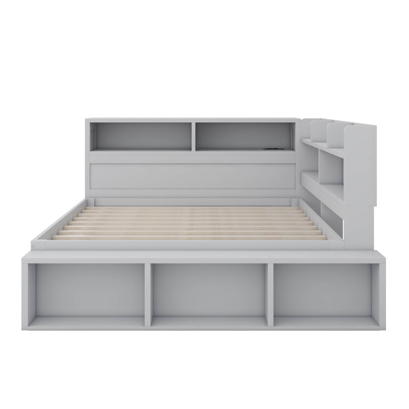 Daybed Boot Rack Ebern Designs Daybed With Storage Cabinets, Shoe Rack & USB Ports ...