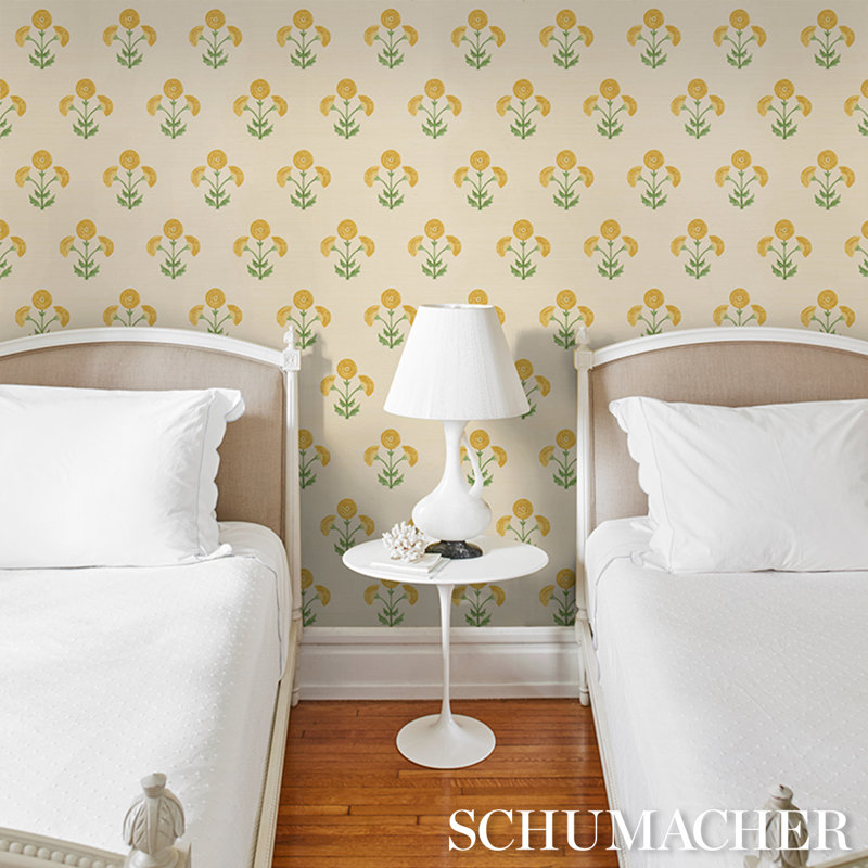 Saranda Flower Sisal Wallpaper, Marigold