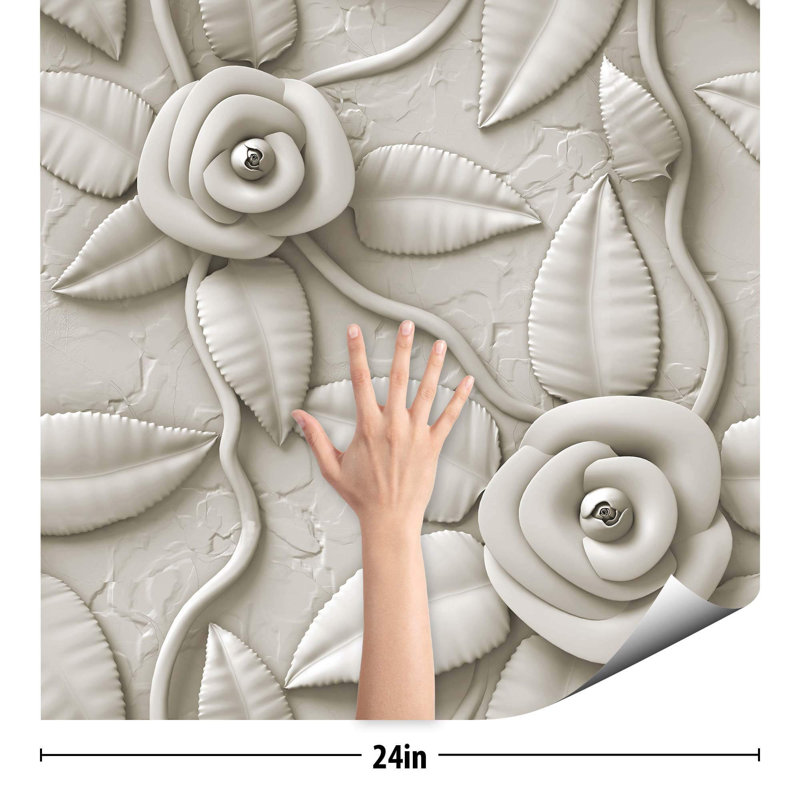 Iļja Peel & Stick Floral Tile, 48" L x 24" W