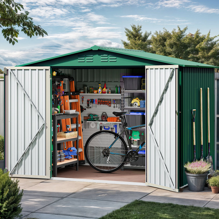 8 ft. W x 6 ft. D Galvanized Steel Vertical Storage Shed