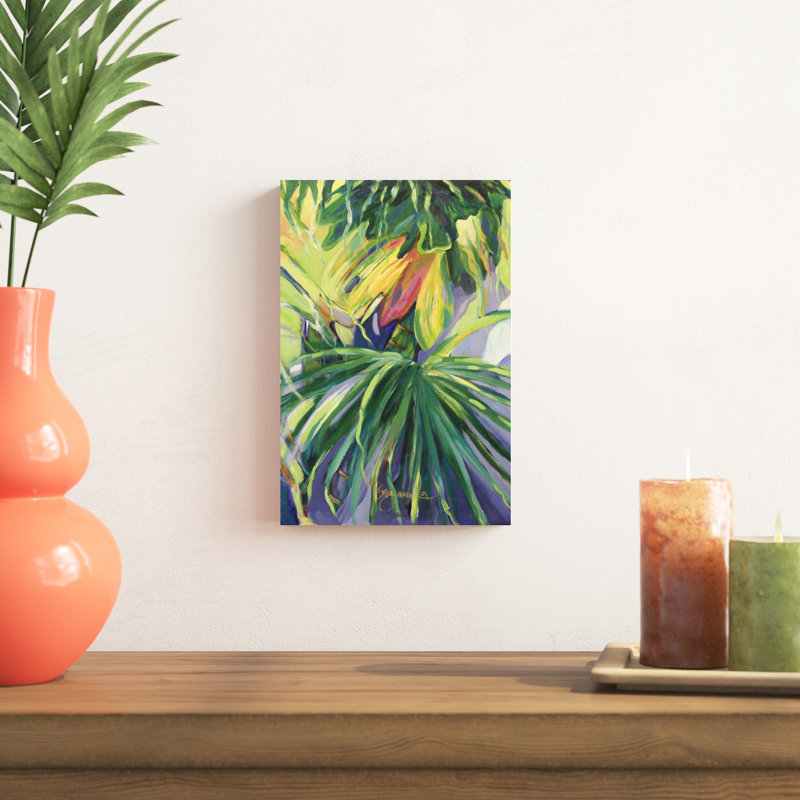 «Jardin Abstracto II», peinture sur toile, H 12 po x l 8 po