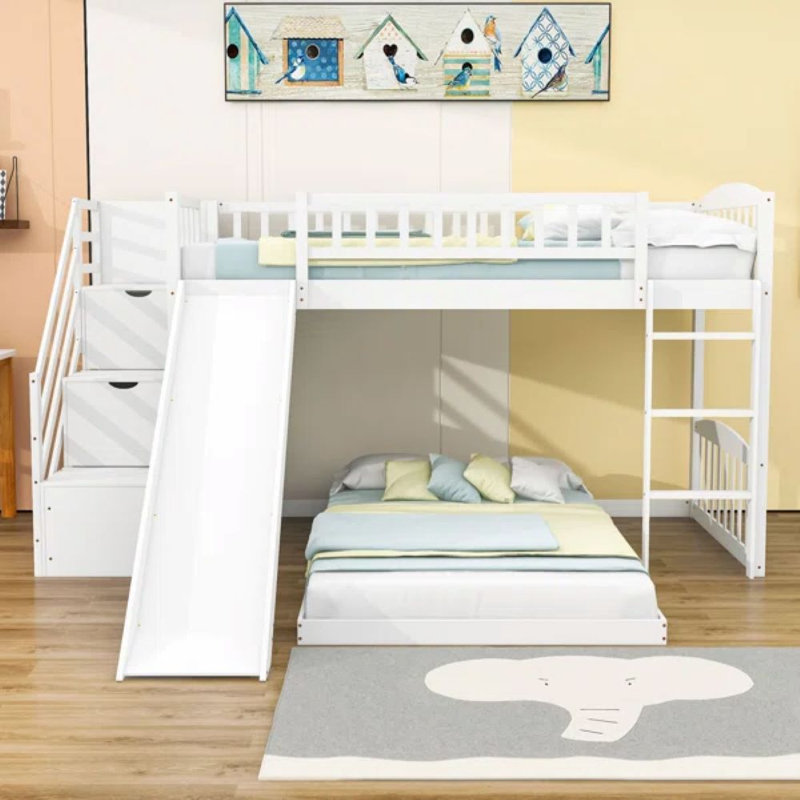Gissela Kids Twin Over Twin Bunk Bed, White
