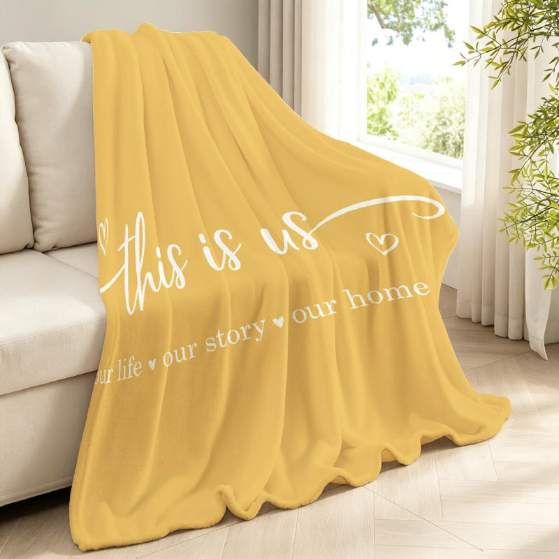 Jeté en molleton jaune ultra doux, Jeté 40 po x 50 po