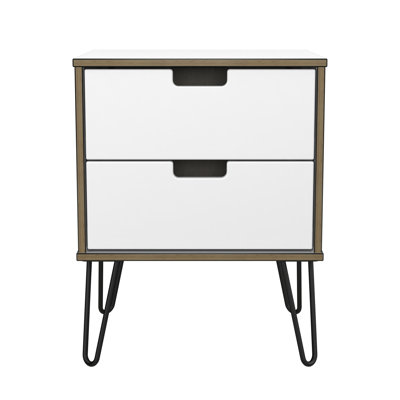 Fully Assembled Fairbury 2 Drawer Bedside Table