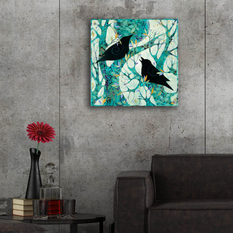 Art mural en verre épique 24 po x 24 po «Kindred Spirits» par Sue Davis, H 24 po x l 24 po