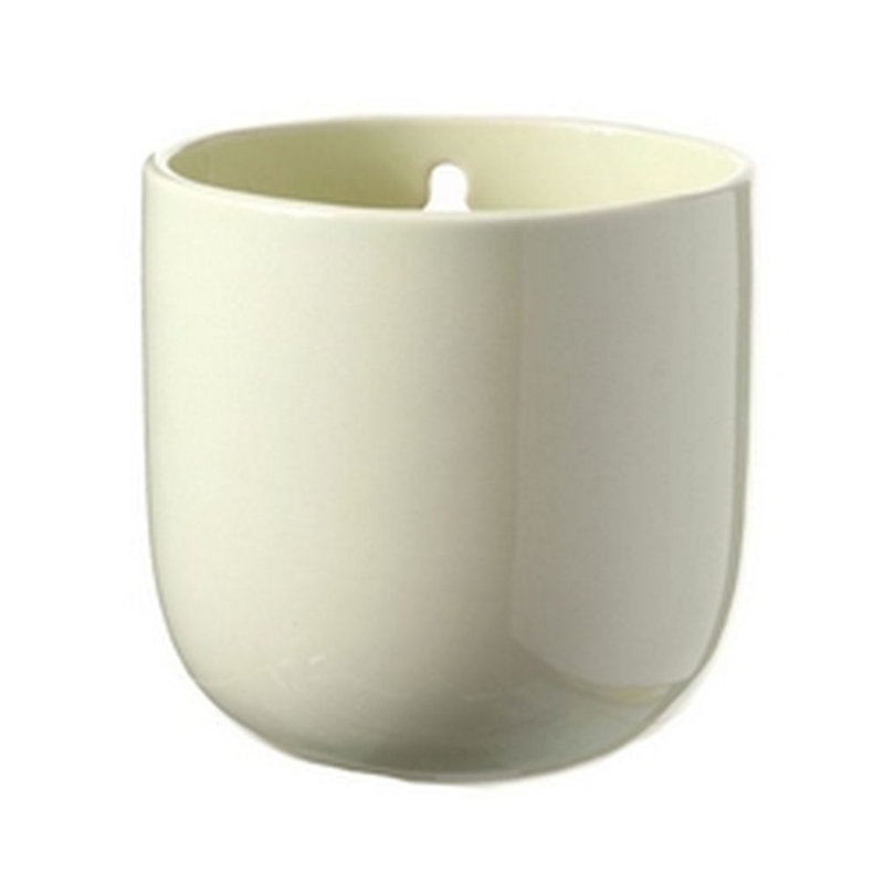 Pot de fleurs en céramique émaillée Aimo, H 5 po x l 4,75 po x p 4,75 po, Crème