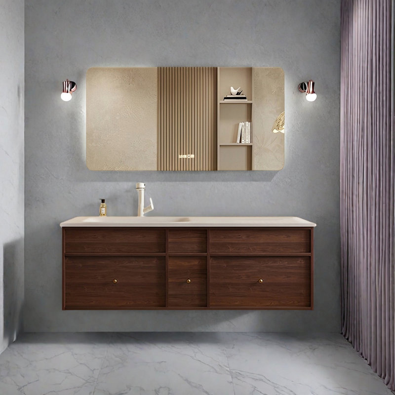 Middle ancient style bathroom cabinet, 19.68" H x 47.24" W x 21.65" D