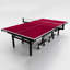 Table de ping-pong pliable rouge avec roues verrouillables, table de tennis de table mobile d'intérieur-132406490