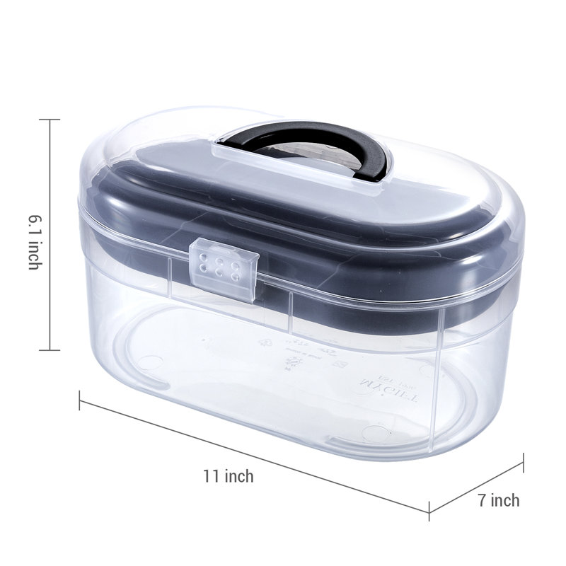 Panier de rangement ovale transparent avec plateau noir
