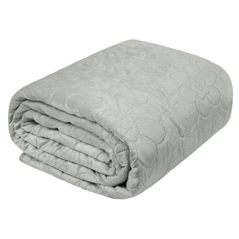Rosdorf Park Cheserfo Floral Bedspread, W230 x L260cm, Silver