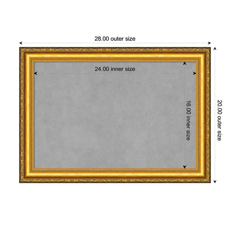 Tableau magnétique encadré doré Colonial, 20" H x 28" W