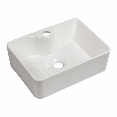 Contemporary Ceramic Rectangular Vessel Bathroom Sink