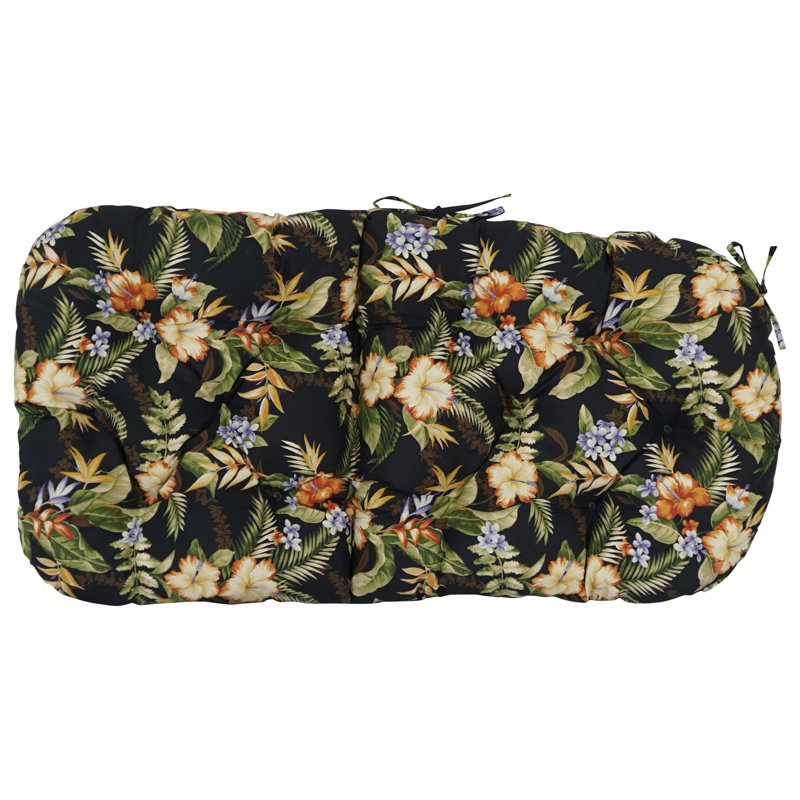 Coussin de chaise berçante pivotant intérieur / extérieur, Ébène floral Freeport