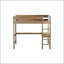 Lit mezzanine simple avec bureau, tête de lit et pied de lit rembourrés Boucle avec échelle, garde-corps de sécurité