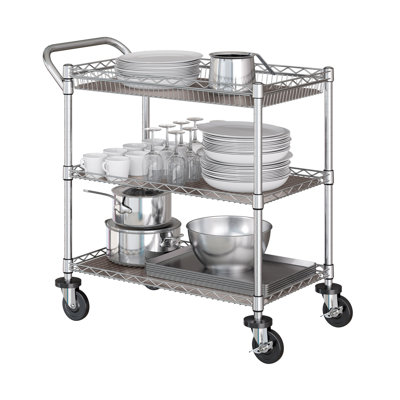 3-Tier NSF Utility Cart with Shelf Liners