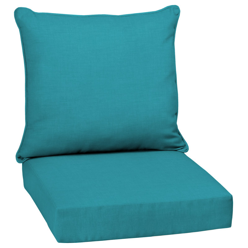 ARDEN Outdoor Lounge Chair Cushion, Lake Blue, 24" W x 24" D