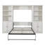 Lit escamotable double pleine grandeur à ouverture et fermeture double avec armoire latérale et tablette de rangement, cadre de lit-73763350-73763349