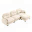 Canapé modulaire en chenille 3 places avec 2 coussins et repose-pieds-144501663-144501634-144501635