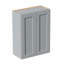 Armoire murale en bois massif gris Shaker avec portes à fermeture douce, tablettes réglables - rangement à double porte de 27 po pour la cuisine, la salle de bain, la buanderie, le garage (assemblage facile, l 27 po x P 12 po x H 36 po)-335877062-335877065