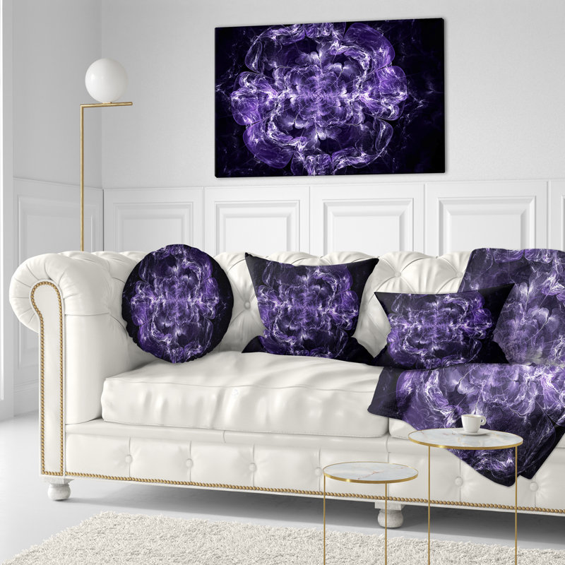 Coussin lombaire floral fractal explosion, Mauve