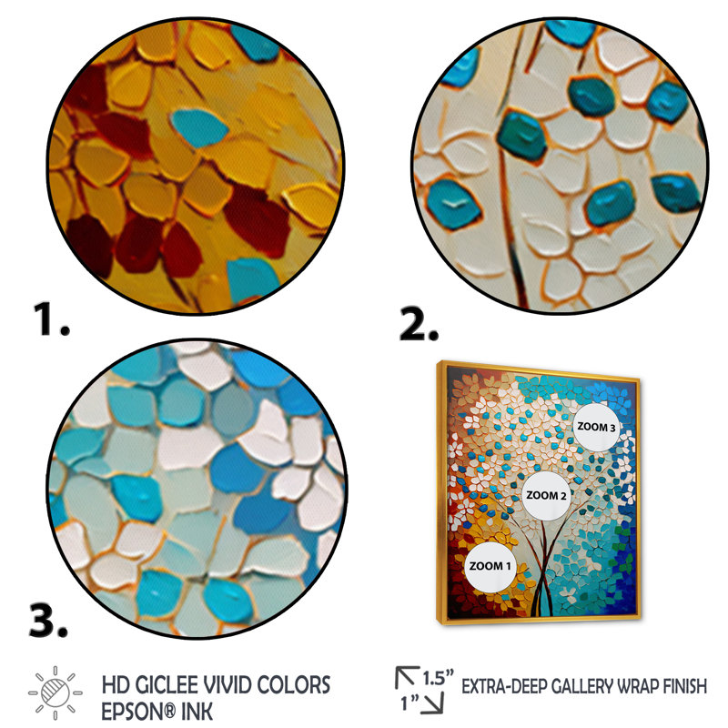 «Bright Blossoming Minimal Wildflowers V», reproduction sur toile, H 20 po x l 12 po x P 1 po, Toile avec cadre flottant or