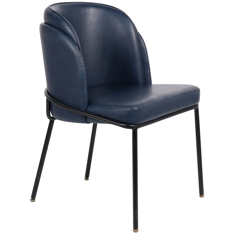 Jagger Faux Leather Dining Chair, Set Of 2, Navy Vegan Leather