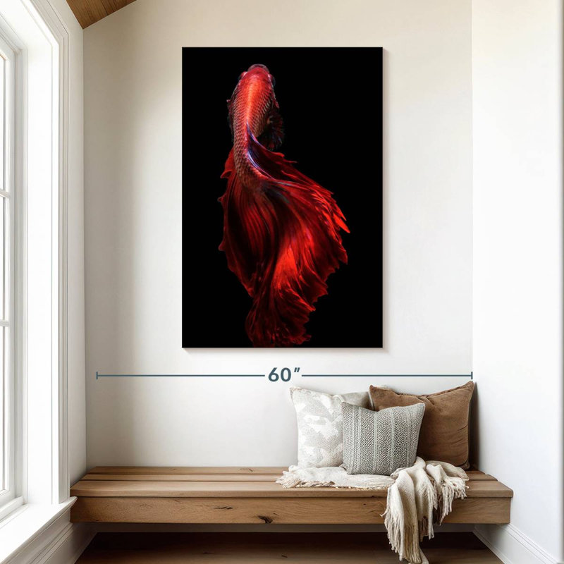 Brampt Bright Red Betta Fish, 48" H x 32" W