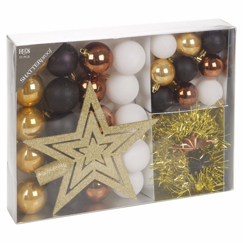 25cm Astrology & Stars Bauble, Golden Glamour