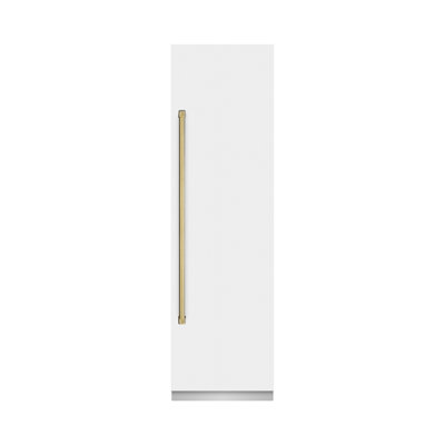 ZLINE Autograph 24 in. Column Refrigerator with Graphite Gray Interior and Polished Gold Accents