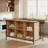 Modern 63" W Kitchen Island Table With Seating and 6 Spacious Storage and Breakfast Counter Table for Dining Room Kitchen