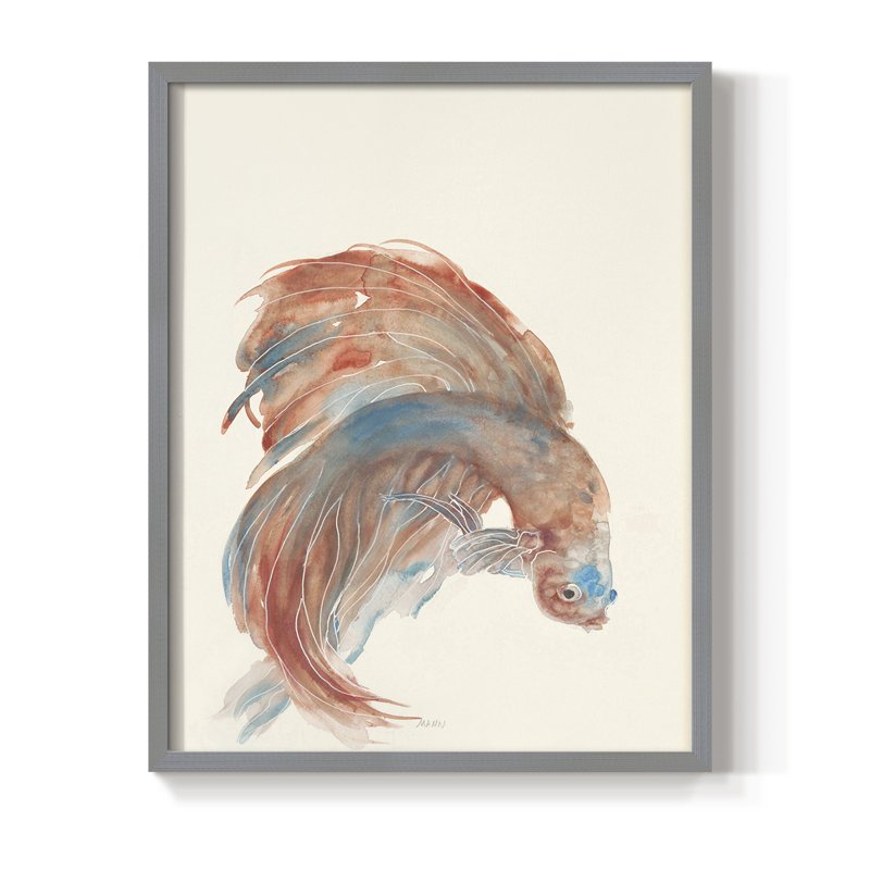 Reproduction encadrée Betta III - bois massif, H 11 po x l 9 po, Gris