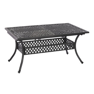 Rectangular Extendable Outdoor Dining Table - 160 cm W 93 cm D
