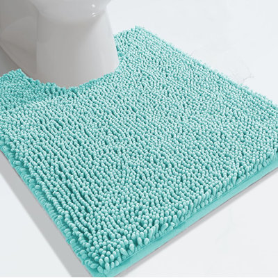 Tapis de salle de bain bleu clair