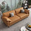 Causeuse coussin orange en cuir véritable-1237387116