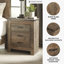 Table de chevet 2 tiroirs Kabriel