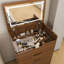 Bureau de coiffeuse 3 en 1 avec miroir éclairé et tabouret, coiffeuse à plateau rabattable, rangement compact pour la chambre à coucher, la salle de bain et le vestiaire