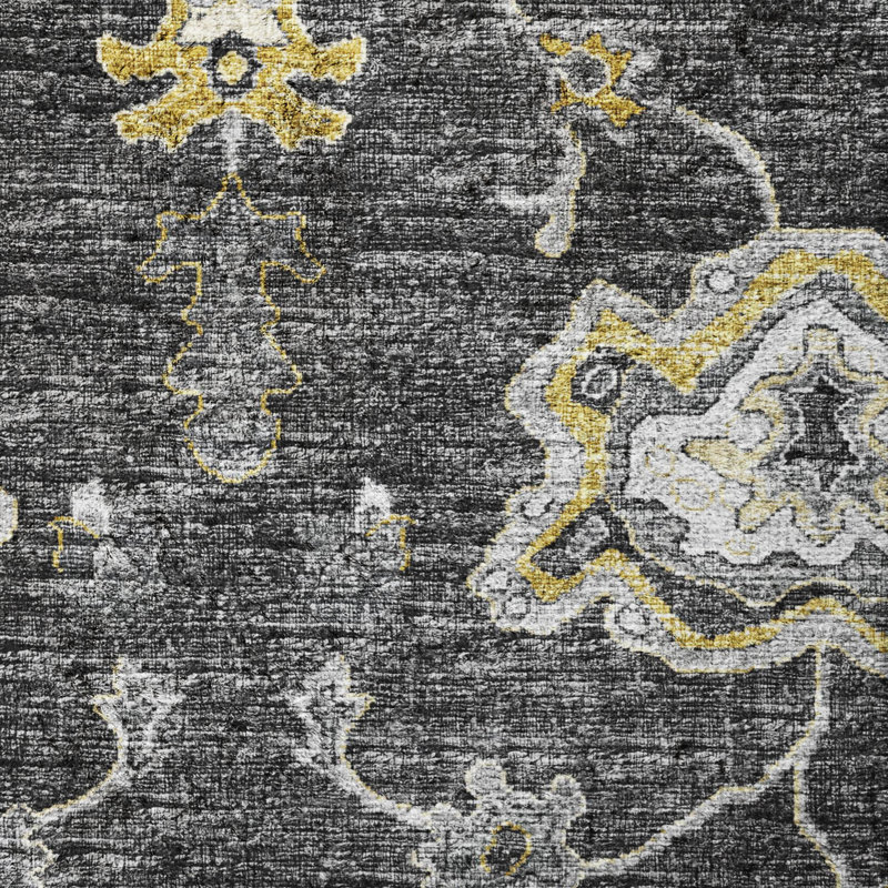 Tapis à poil long de qualité supérieure lavable à la machine ADS96, Ombre, 8 pi x 10 pi