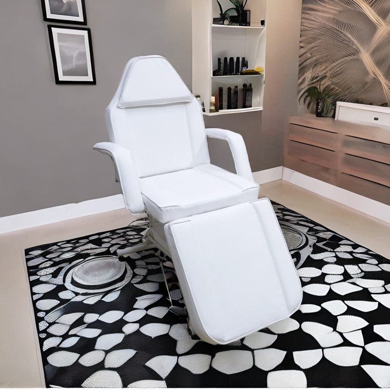 Fauteuil à tatouer pour salon de beauté, Cuir blanc