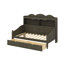 Lit de jour avec tiroirs de rangement et tablettes de tête de lit, lit de jour en bois de style rétro-75024623